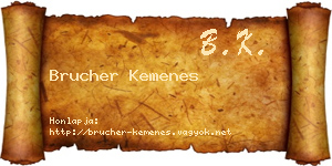 Brucher Kemenes névjegykártya